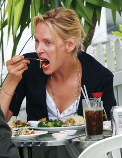 uma thurman eating